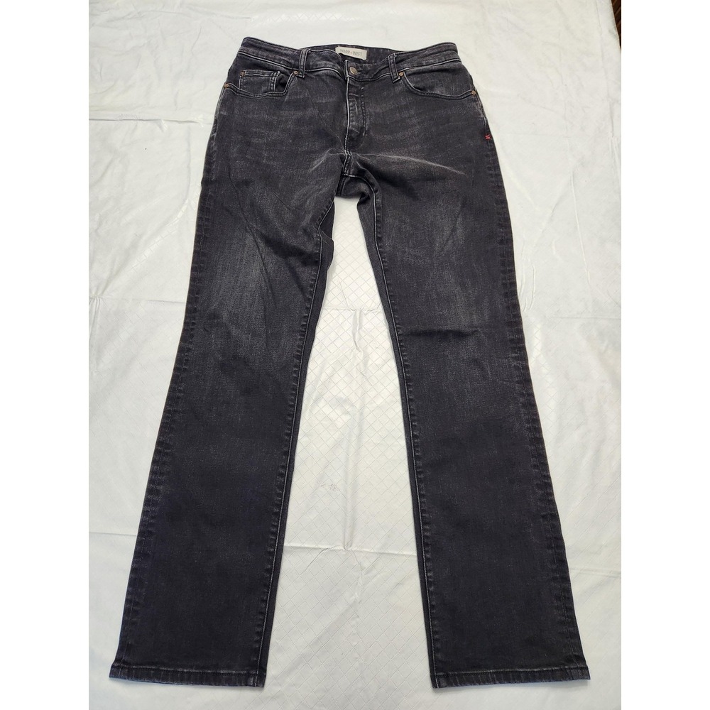 Warp + Weft AMS Amsterdam Jeans Mens 33x32 Black Charcoal Slim Fit Stretch Denim